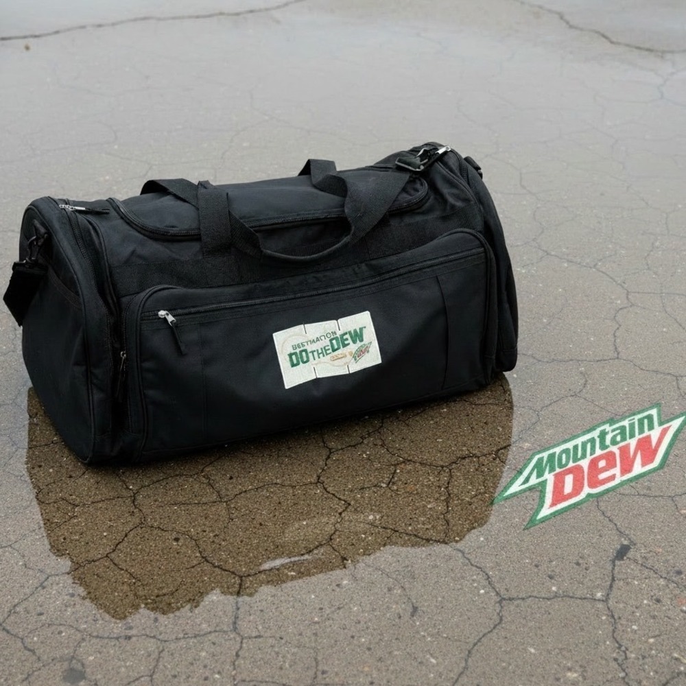 Mountain Dew Destination Do The Dew Black Duffel Bag Travel Gym 3906